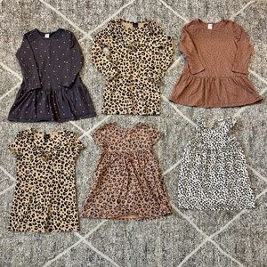 Stylish Animal Print Girls/Kids Dresses - Set of 6 Dresses - Size 4T